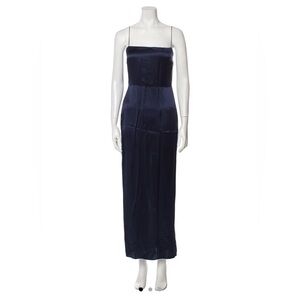 Reformation Silk Frankie Dress Navy